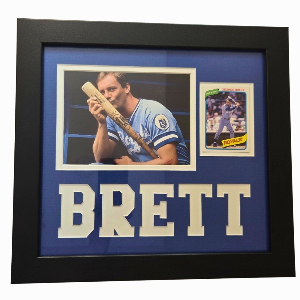 George Brett Framed Photo/Card Royals OS Blue White Sports Fan Memorabilia MLB - Picture 1 of 6